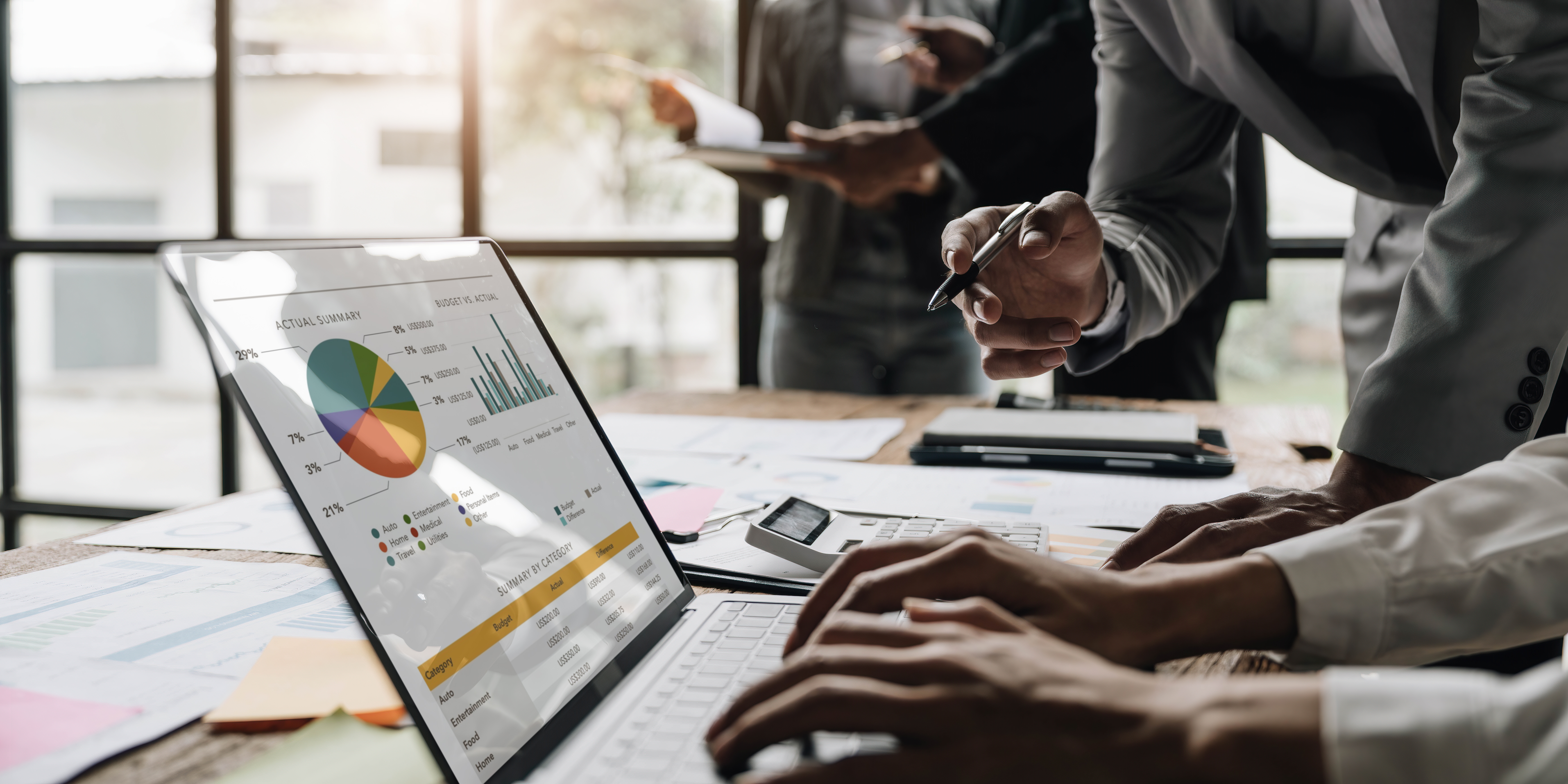 A Power BI report being reviewed