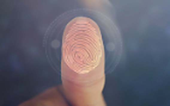 A fingerprint on a thumb, symbolising genuine, verifiable work